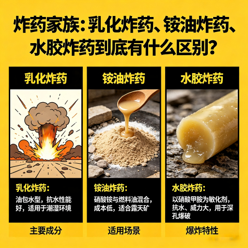 淅川炸药家族：乳化炸药、铵油炸药、水胶炸药到底有什么区别？
